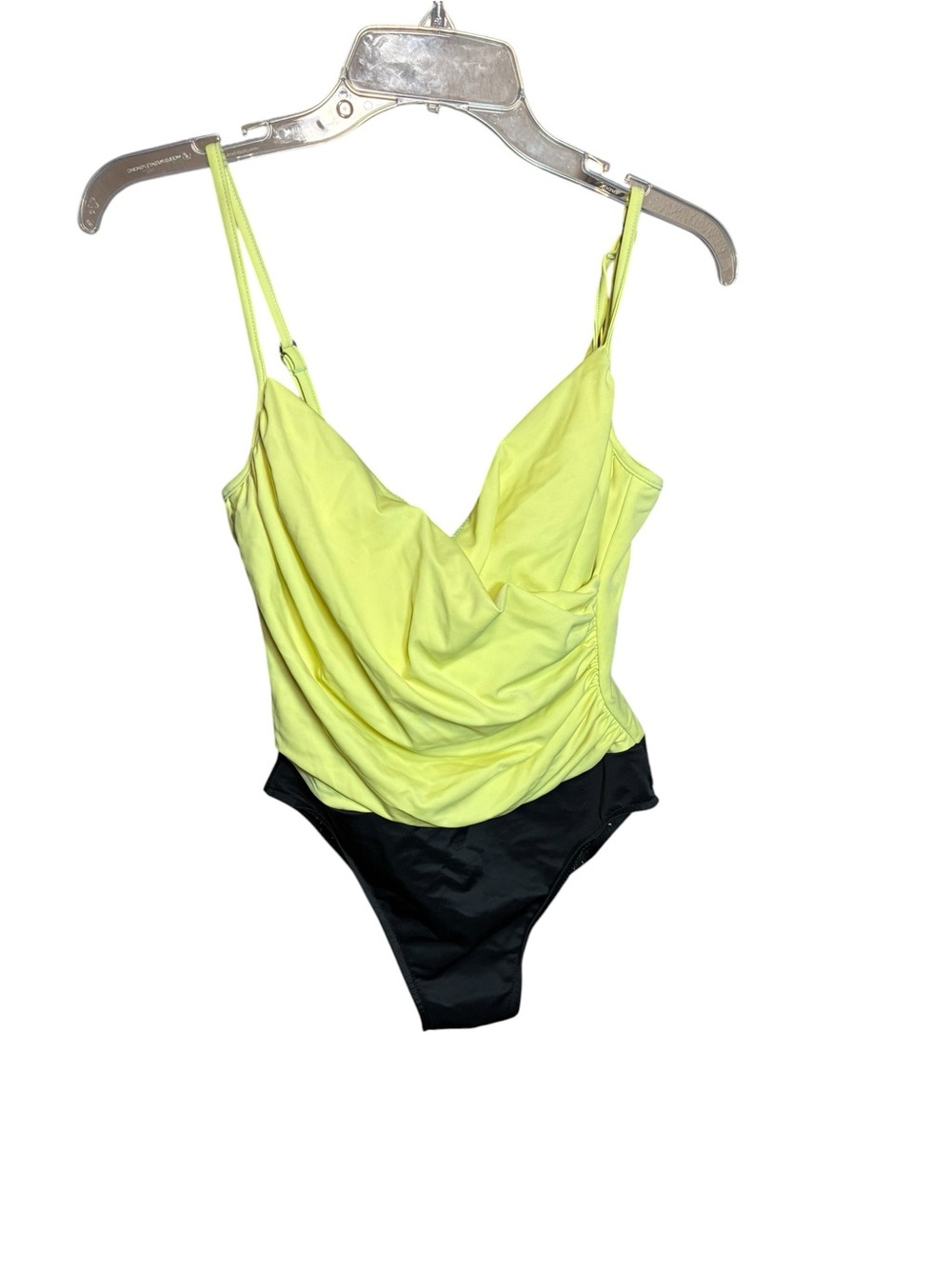 Miraclesuit Yellow and Black Colorblock One-Piece Swimsuit